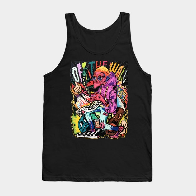 Dope skulls cartoon figure illustration wearing vans Tank Top by slluks_shop